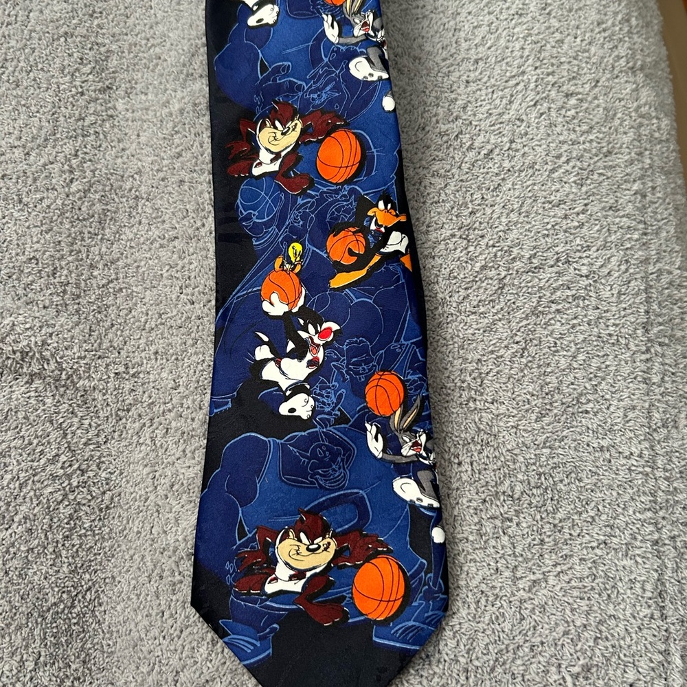 Warner Bros. Space Jam Tie with Blue and Orange Accents